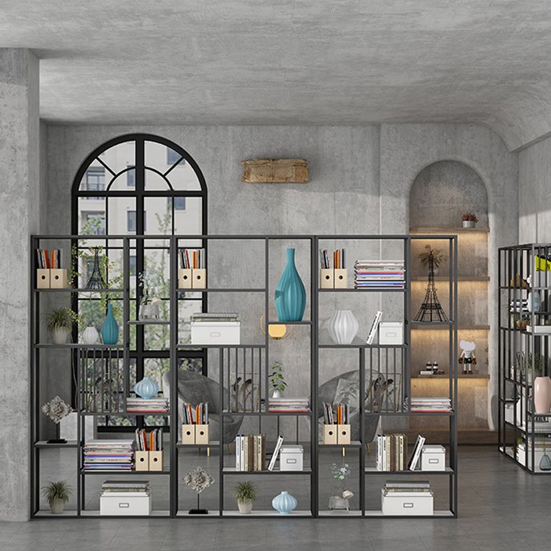 Antique Finish Shelf Bookcase Metal Etagere Bookshelf with Shelves