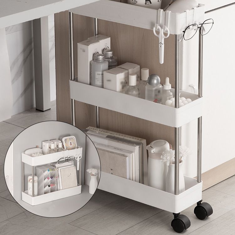 Plastic Bookshelf White Open Shelf Bookcase for Home Study Room Office
