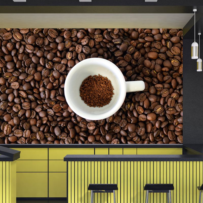 Modern Style Coffee Beans Wallpaper Murals Environment Friendly for Coffee Shop
