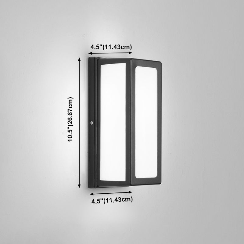 Moderner Stil rechteckiger Wandlampe Leuchte Metall 1 Lichtwandmontierte Beleuchtung in Schwarz