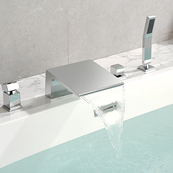 Modern Bathtub Faucet Fixed Waterfall Bathroom Faucet with Hand Shower