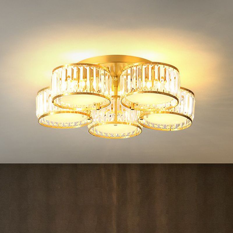 Clear Crystal Flower Flush Mount Minimalistische Flush Mount Ceiling Light for Bedroom