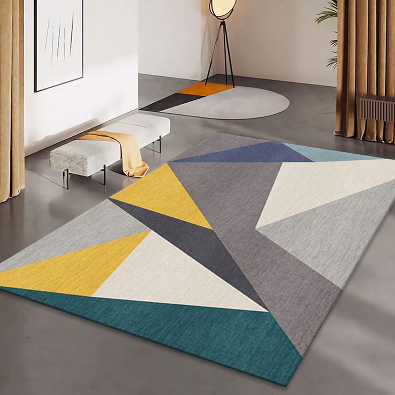 Distinctive Geometric Pattern Area Rug Simplicity Modern Indoor Carpet Polyester Non-Slip Backing Rug for Living Room