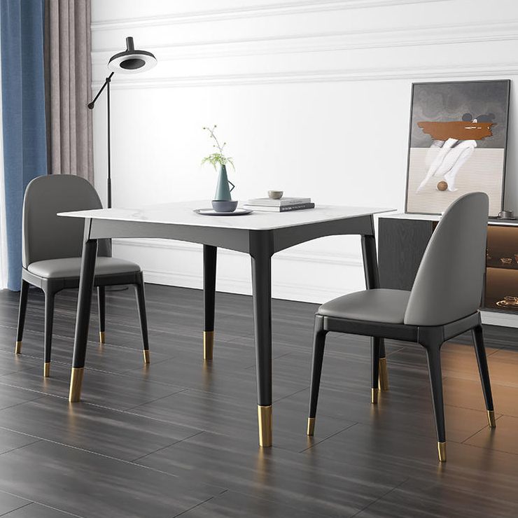Stone Dining Room Collection Industrial Style Square 4 Legs Furniture for Home