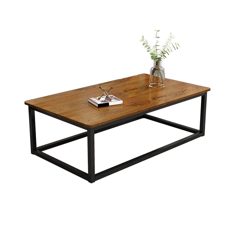 Wood Frame Coffee Table Modern Rectangle Cocktail Table in Natural