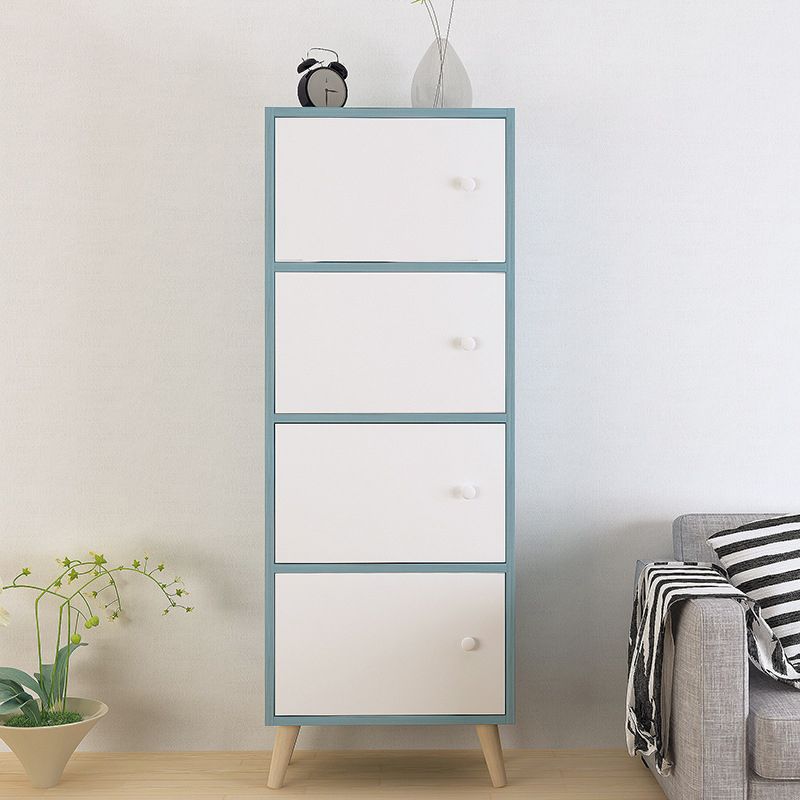 9.44" Wide Storage Cabinet with Doors Contemporary Wooden Accent Cabinet