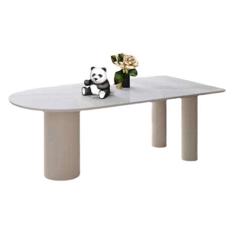 Mesa de cena de piedra contemporánea Mesa de comedor de la base de trípode para el hogar