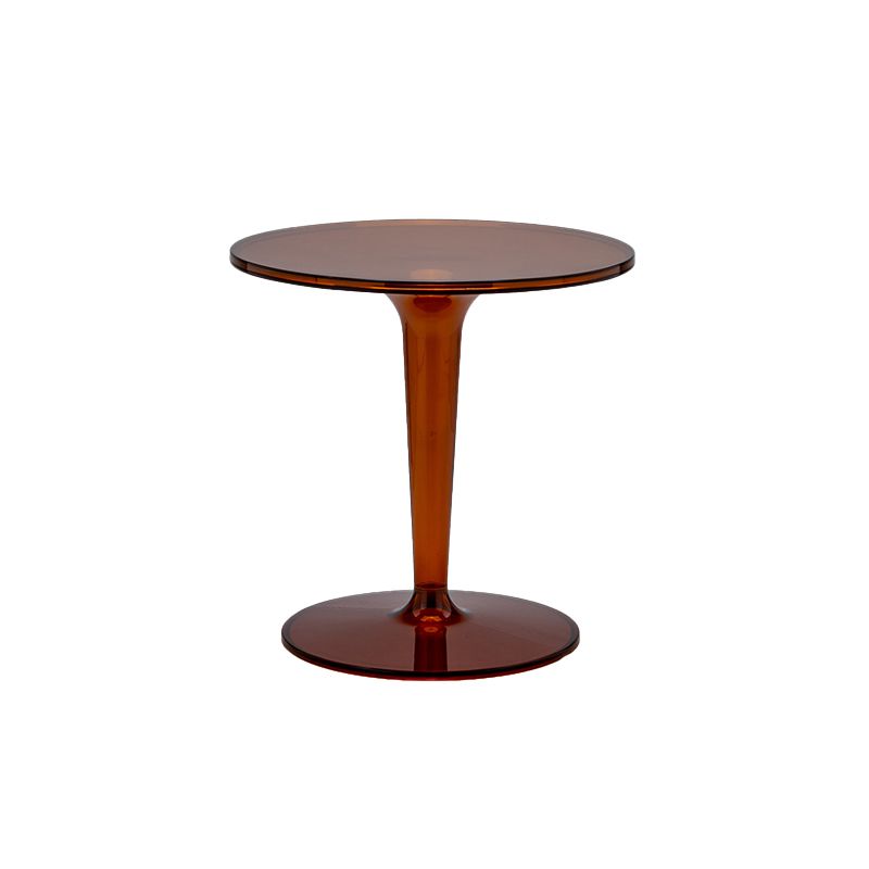 Plastic Round Side End Table 19.09" Wide Pedestal Sofa Side Accent Table