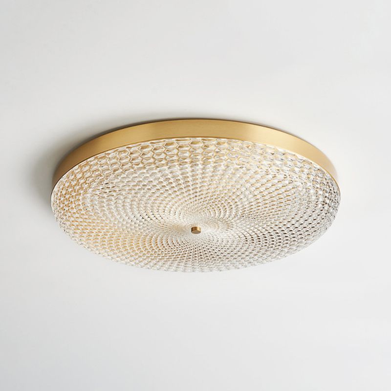 1-Light Drum Flush Mount Ceiling Light Modern Acrylic Flush Mount Lighting