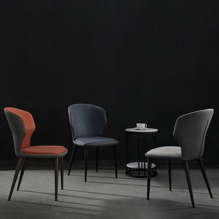 Modern Leather Dining Room Chair Wingback Armless Chair for Restaurant Use