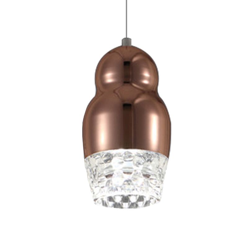 1/3 Köpfe Metallanhängerlampe mit Kürbisschatten postmoderner Chrom/Gold/Roségold Hängnisanhänger Licht für Bar in warm/weiß