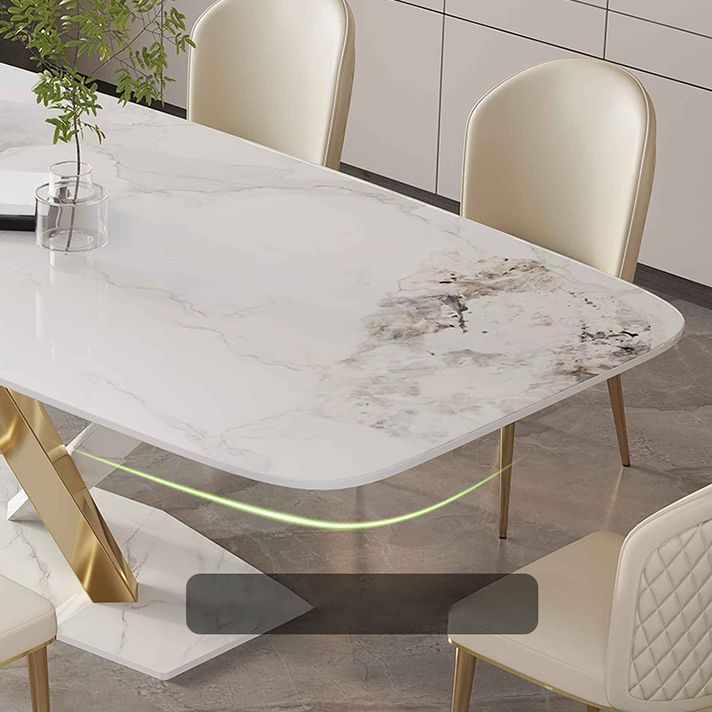 Glam Sintered Stone Dining Set 1/4/5/7 Pieces Dining Set with Pedestal Base