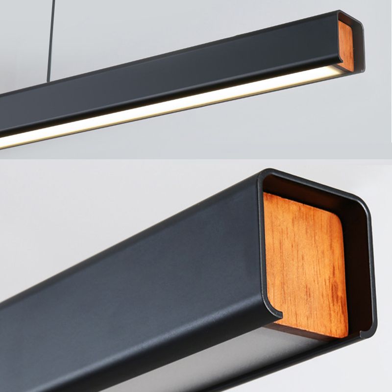 Luci di lampadari dell'isola lineare Simplicità Fissature di illuminazione lampadario in alluminio per tavolo da pranzo