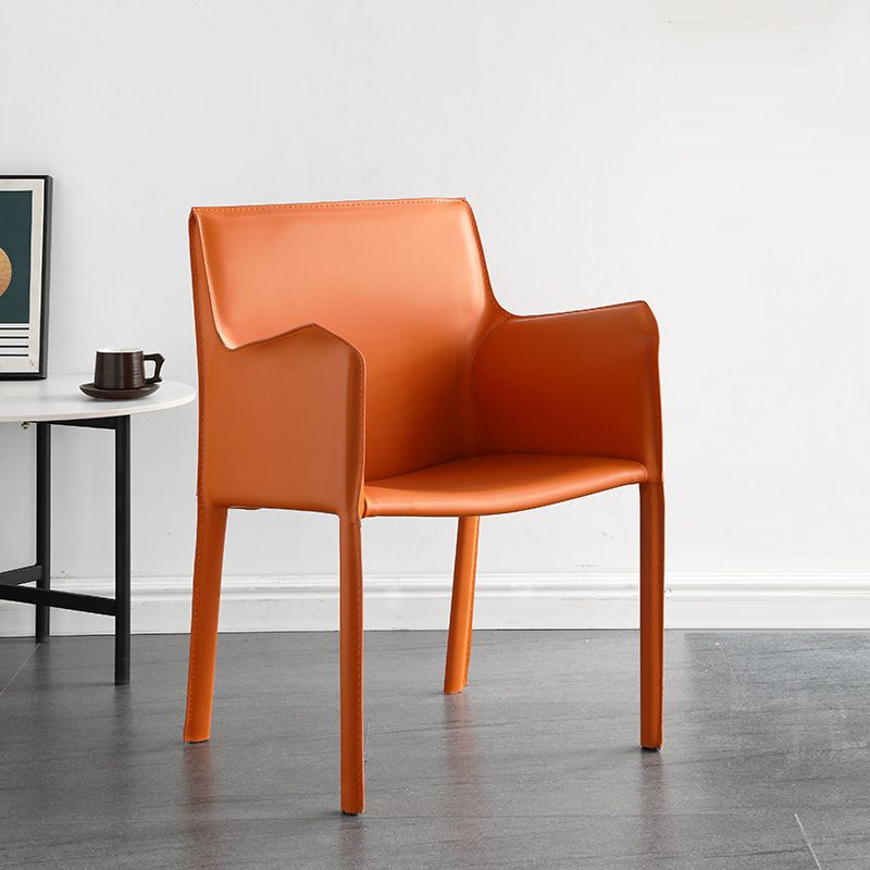 Industrial Arm Chair Solid Back Dining Room Chair for Dining Room