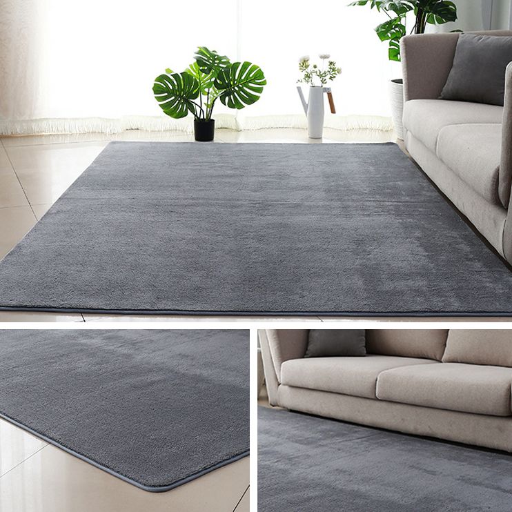 Modern Solid Color Carpet Washable Area Rug Polyster Anti-Slip Area Carpet for Living Room