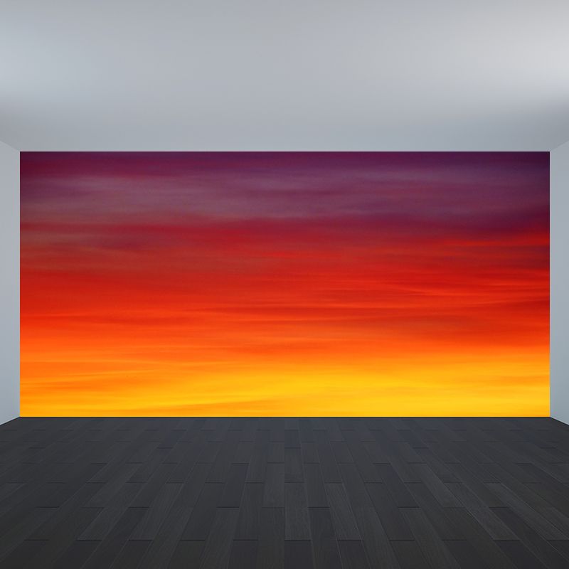 Modern Scenery Sunset Clouds Mural Pastel Color Photography Wall Art for Bedroom