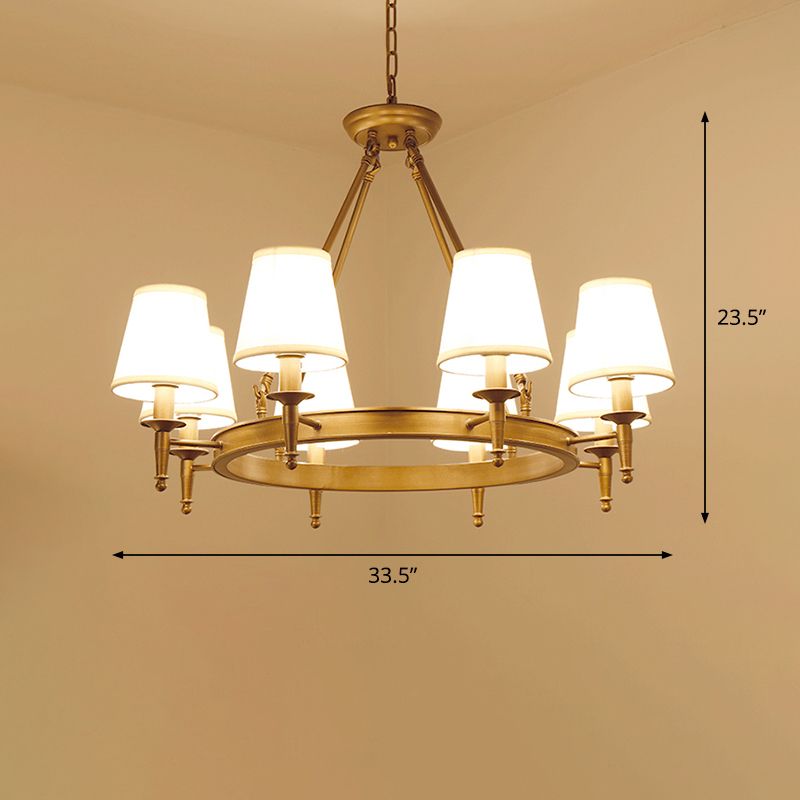 8 têtes d'éclairage de plafond minimalisme empire ombre tissu lustre lumière pour le salon