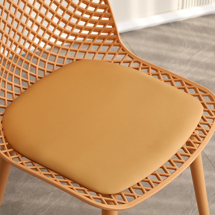 Contemporary Style Dining Chairs Armless Chairs with Plastic Legs for Home