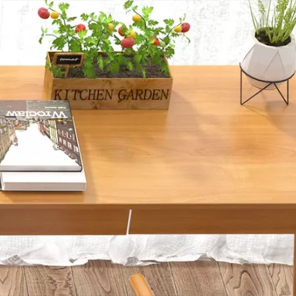 Modern Style Office Desk Curved Solid Wood  Parsons Desk for Home