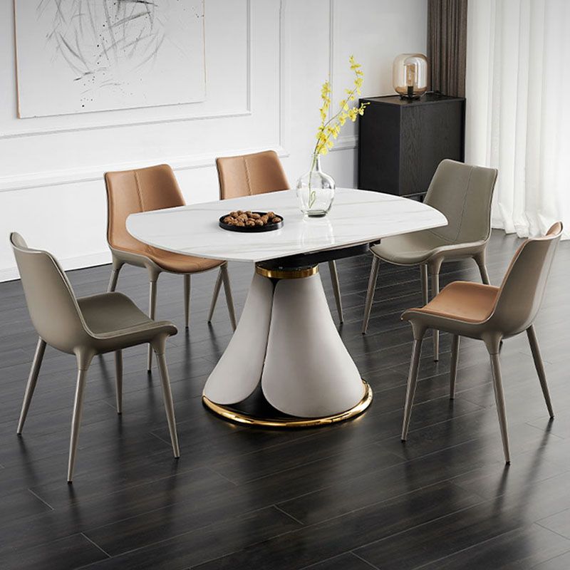 Silla de comedor de metal de estilo moderno, sillas auxiliares sin brazos para cocina (juego de 2)