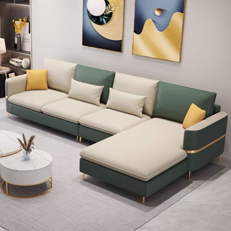 Contemporary 4-Seater Sectional with Square Arms for Living Room