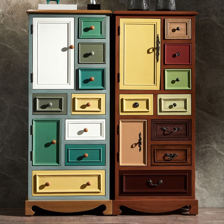 Coastal Storage Chest Dresser Solid Wood Dresser with Multi Drawers