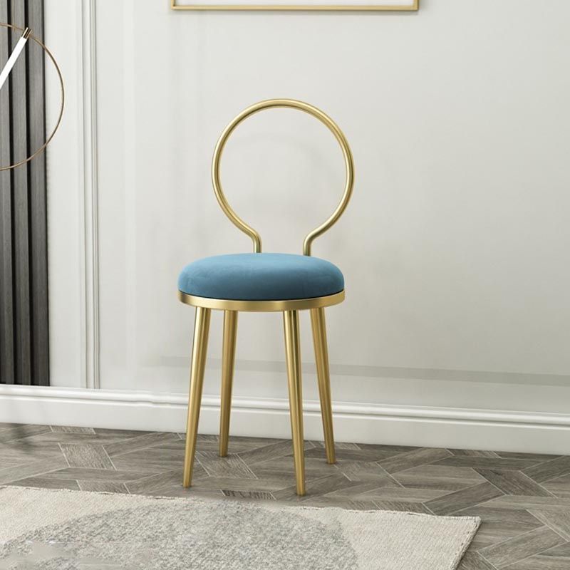 Glam Velvet Dining Chair Open Back Dining Side Furniture with Gold Legs in Matte Finish
