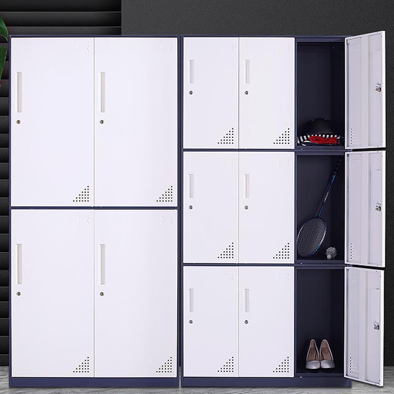 Modern Hinged Door Wardrobe with Garment Rod Metal Cabinet for Home