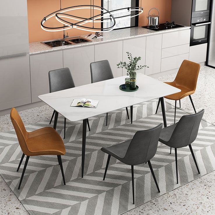 Mesa de comedor rectangular Piedra industrial Mesa de comedor de 4 pies para interiores