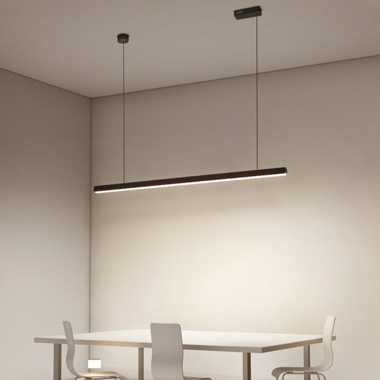 Luci a sospensione contemporanea per l'illuminazione dell'isola lineare di cucina Luce a sospensione in nero