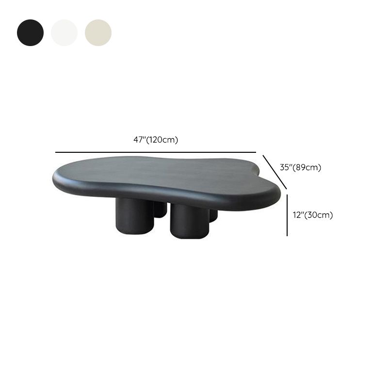 Nordic Cloud-Shaped Coffee Table Solid Wood 4 Legs Cocktail Table