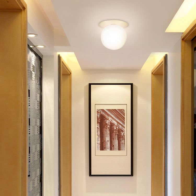 Sphere Ceiling Mounted Fixture Nordic Style Glass Ceiling Light Fixture