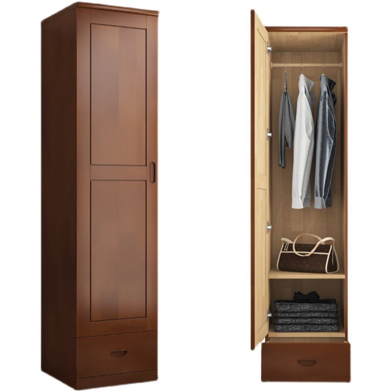 Traditional Wardrobe Cabinet Hinged Rubberwood Wardrobe Armoire