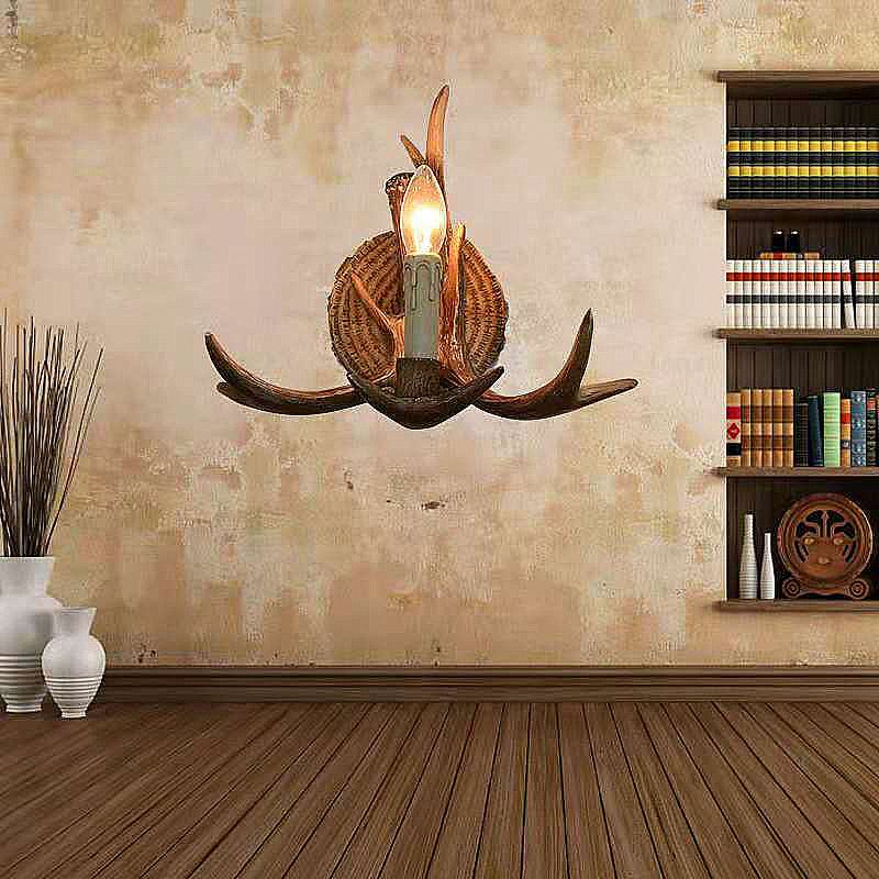 Rustic Single Candle Style Lighting Antique Wall Light  for Restaurant