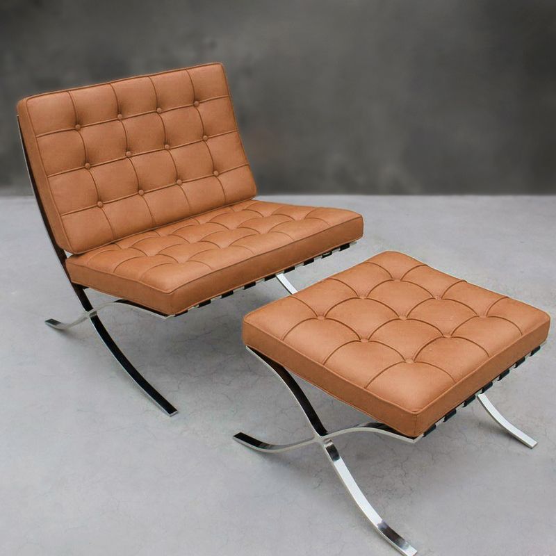 Faux Leather Accent Chair 29.52" L x 30.70" W x 30.70" H Tufted Lounge Chair