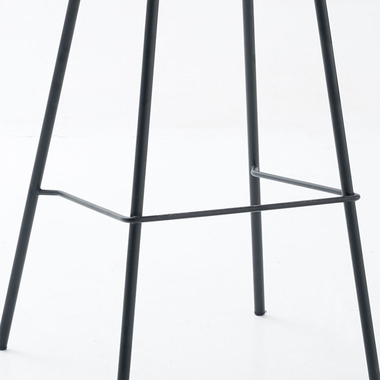 Leather Armless Bar Stool Modern Backrest Counter Stool for Dining Room