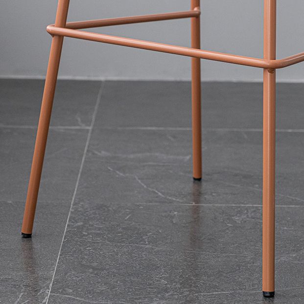 Contemporary Footrest Metal Barstool Matte Finish Restaurant Stool