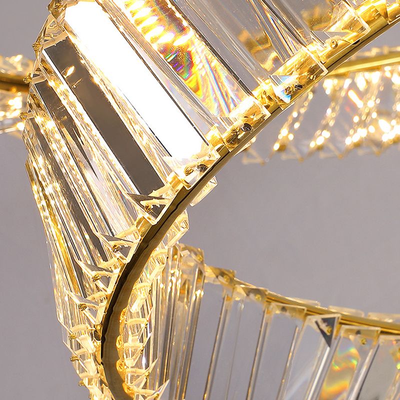 Modern Style Chandelier Lighting Fixtures Crystal Hanging Chandelier in Gold