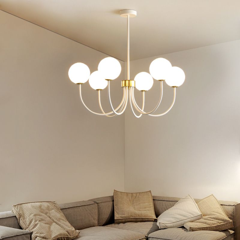 White Iron Hanging Pendant Lights Modern Hanging Lamps for Dining Room