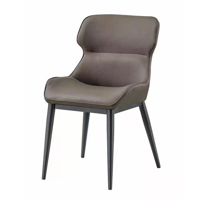 Sedia a braccio industriale interno a wingback in metallo imbottito sedia sala da pranzo