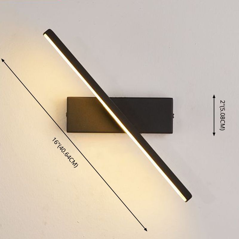 Moderna Nordic Style Lineal Wall Donce Aluminium 1 Light Sponces for Study Bedroom