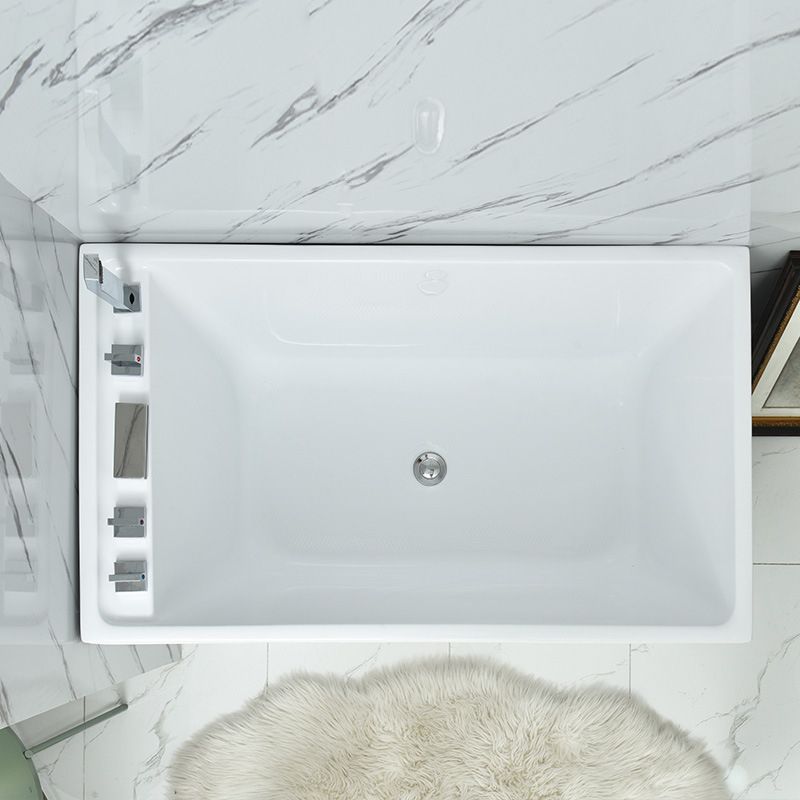 Modern Acrylic-Fiberglass Rectangular Bathtub Freestanding Soaking Bathtub