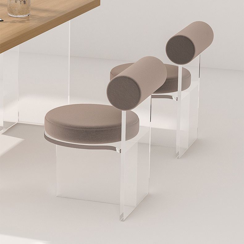 Contemporary Upholstered and Acrylic Dining Side Chair for Home