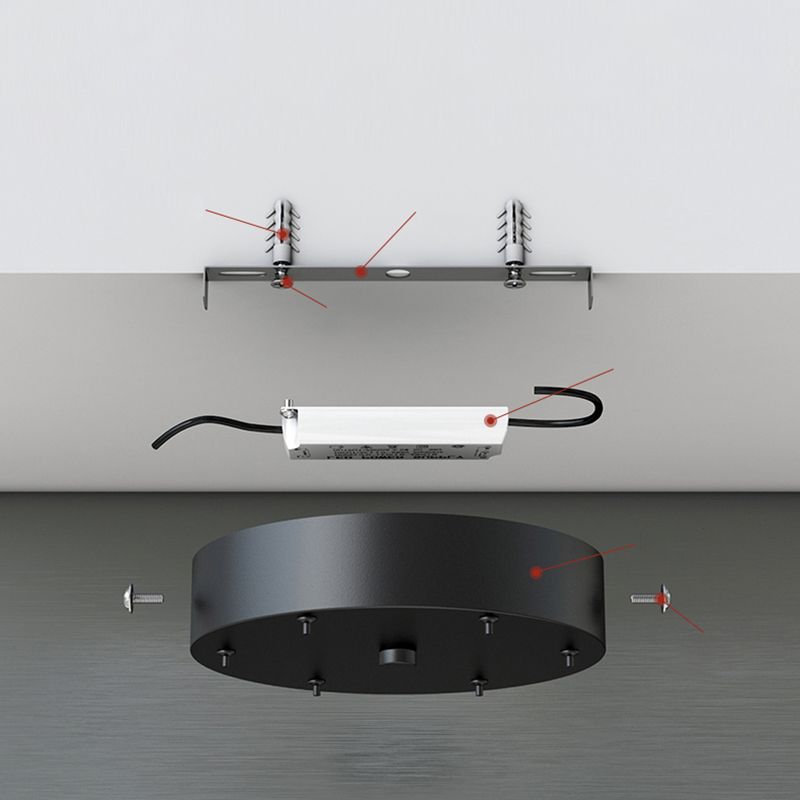 Modern Black Chandelier Multiple Rings Chandelier Pendant Light Metal Chandelier