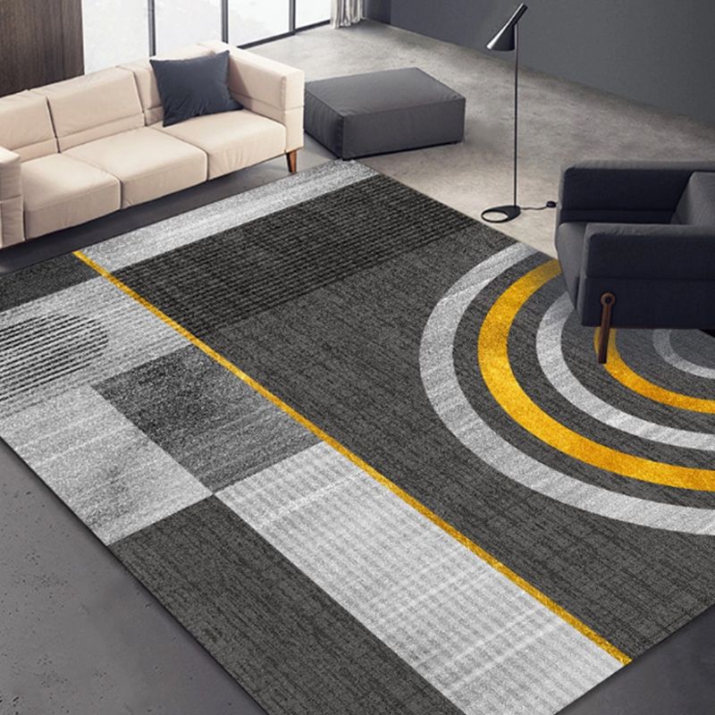Atrovirens Modern Rug Polyester Color Block Rug Stain Resistant Rug for Living Room