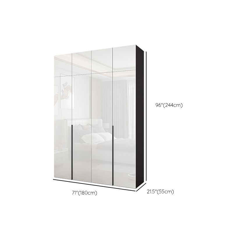 White Colour Wooden Wardrobe Cloth Rod Included Wardrobe Closet with Drawer