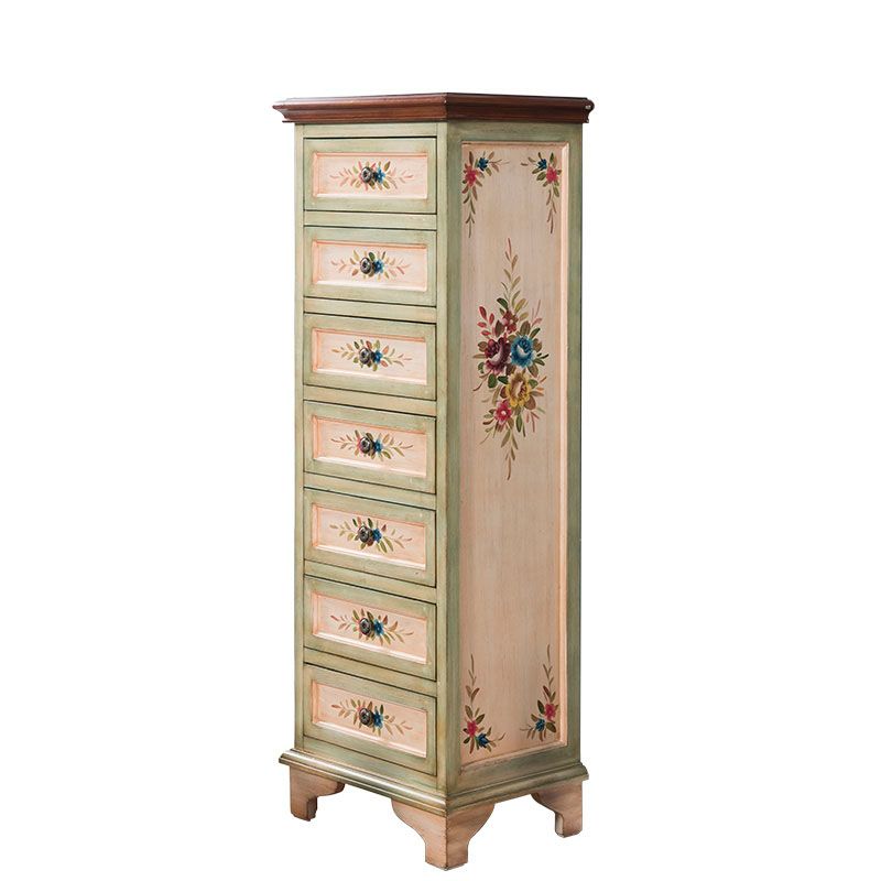 Traditional Vertical Home Chest Wooden Storage Chest with Drawers