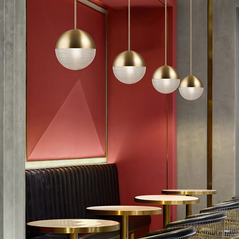 1 Light Sphere Hanging Ceiling Light Modern Style Glass Hanging Lamp Kit