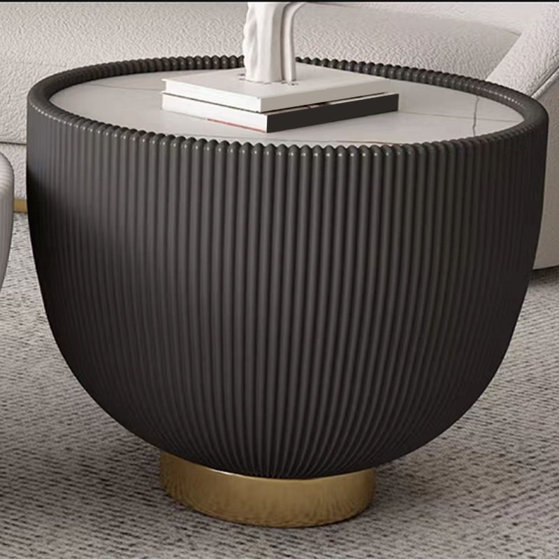 Round Slate Pedestal Coffee Table 2 Pieces Bunching Cocktail Tables