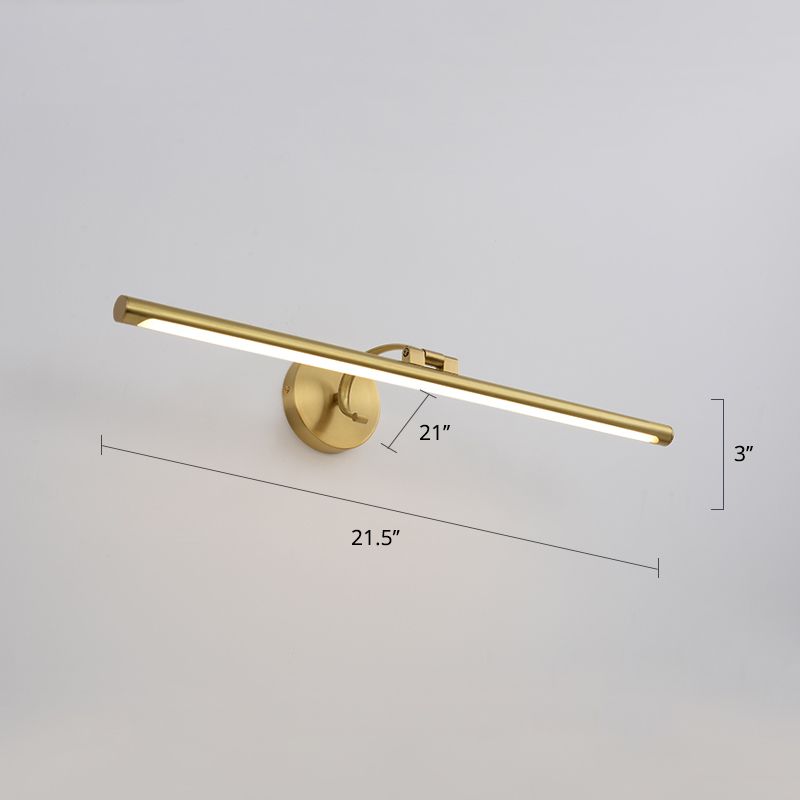 Stabförmige Metall Wandleuchte Badezimmer LED -Wandmontage Waschtisch Licht in Messing